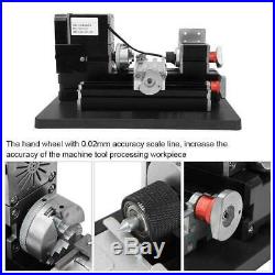 0.07mm Accuracy Metal Lathe Mini High Power 60W for Wood Plastic Processing