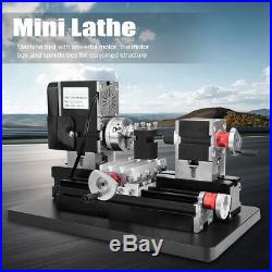 100-240V 60W High Power Mini Metal Lathe Woodworking Machine US Plug