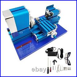 100-240V All-metal Miniature Lathe for Woodwork, Soft Metals, Plexiglass, Plastic