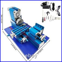 100-240V All-metal Miniature Lathe for Woodwork, Soft Metals, Plexiglass, Plastic