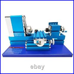 100-240V All-metal Miniature Lathe for Woodwork, Soft Metals, Plexiglass, Plastic