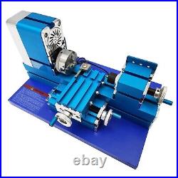 100-240V All-metal Miniature Lathe for Woodwork, Soft Metals, Plexiglass, Plastic