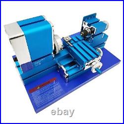 100-240V All-metal Miniature Lathe for Woodwork, Soft Metals, Plexiglass, Plastic