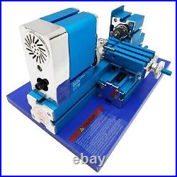 100-240V All-metal Miniature Lathe for Woodwork, Soft Metals, Plexiglass, Plastic