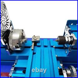 100-240V All-metal Miniature Lathe for Woodwork, Soft Metals, Plexiglass, Plastic