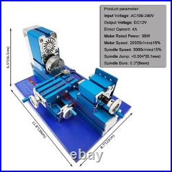 100-240V DIY Miniature Lathe 12V DC Transformer for Soft Metals Plastic
