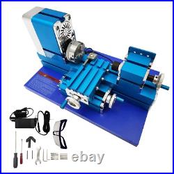 100-240V Mini Metal Lathe Machine for Woodwork, Soft Metals, Plexiglass, Plastic