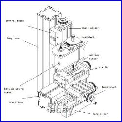 100-240V Small Metal Drilling&Milling Machine Teaching Tool Mini Wood Lathe