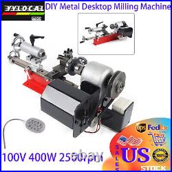 100V 400W Mini DIY Metal Desktop Milling Machine Lathe Instrument 2500rpm
