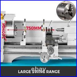 1100W 220 mm x 750mm Metal Lathe Mini Lathe for Counter Face Turning Driling