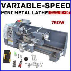110V 8 x 16 750W Variable-Speed Mini Metal Lathe Bench Top Digital Top Quality