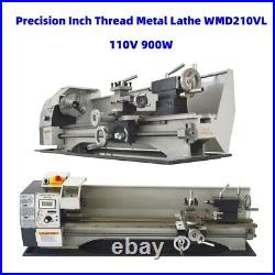 110V 900W Mini Precision Metal Lathe Inch Thread Lathe Brushless Motor WM210V