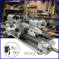110V DIY Mini Metal Lathe 2000-6000RPM 80W Brushed Motor Post for Home Woodwork