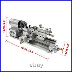 110V DIY Mini Metal Lathe 2000-6000RPM 80W Brushed Motor Post for Home Woodwork