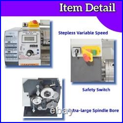 110V Small Precision Metal Processing Lathe Three-jaw Chuck Lathe 50-2500RPM