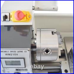 110V WM210V Metric Precision Metal Bench Lathe 900W Brushless Mini Metal Lathe