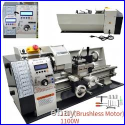 110V X-axis Auto Feed Precision Metal Lathe Mini Lathe MT5 RC-210E Bench Lathe