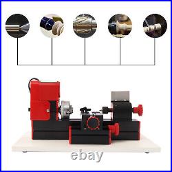 1200rev/min Mini Multifunction Red Metal Motorized Lathe Machine DIY Power Tool