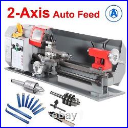 2 Axis Auto feed 8x16 Mini Lathe High Torque + Steel Stand + Start Package