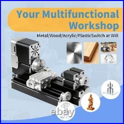 20,000 RPM DIY Mini Lathe Safe, All-Metal, with Cooling Fan for Wood & Metals