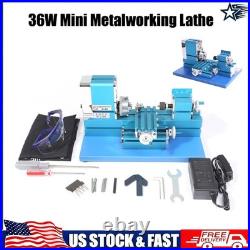 36W Mini Lathe CNC Benchtop Woodworking Lathe DIY Tool Metalworking Lathe US