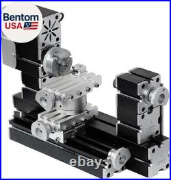 4-Axis All-Metal Micro Lathe, High-Power 60W Mini Lathe for Metalworking Gold