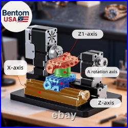 4-Axis All-Metal Micro Lathe, High-Power 60W Mini Lathe for Metalworking Gold