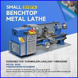 400With550W Benchtop Mini Lathe Small Lathe for Turning, Drilling and Threading