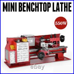 550W 0.4-2mm Precision Mini Metal Lathe withLamp Woodworking Milling Metalworking