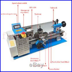 550W 110V Mini Metal Lathe Jade Thread Variable Speed Processing Chuck 7 x 14