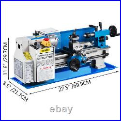 550W 7\X12\ Precision Mini Metal Lathe withLamp Drilling 3-Jaw Chuck 50-2500RPM