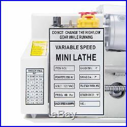 550W 7 x 14Mini Metal Lathe Machine Variable Speed 0-2500 RPM High Precision
