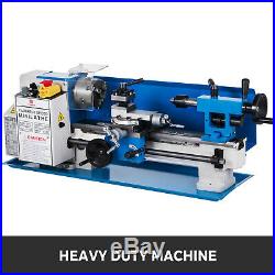 550W 7X12 Precision Mini Metal Lathe with Lamp Wear-Resistant Cast Iron Bed