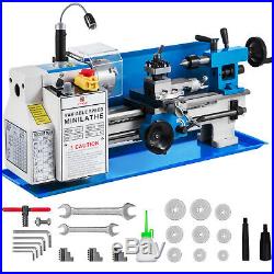 550W 7X12 Precision Mini Metal Lathe withLamp Woodworking Metalworking Bench Top