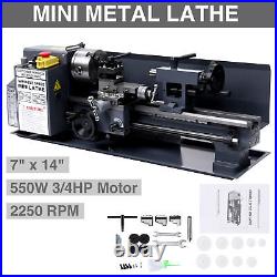 550W 7x14inch Mini Metal Lathe Machine Variable Speed 2250 RPM 3/4HP New