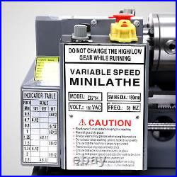 550W 7x14inch Mini Metal Lathe Machine Variable Speed 2250 RPM 3/4HP New