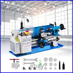 550W Metal Lathe 7x12Precision Bench Top Mini Metal Lathe 50-2500RPM Nylon Gear