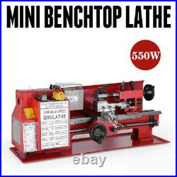 550W Mini high-Precision DIY Shop Benchtop Metal Lathe Woodworking Lathe Milling