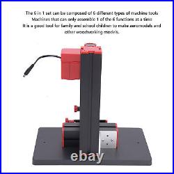 6 In 1 Mini Motorized Lathe Machine Multi Functional DIY Woodworking Tools