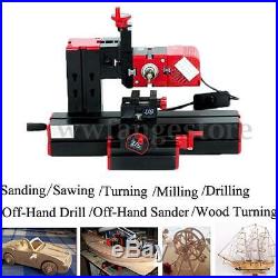 6 In 1 Multi Metal Mini Wood CNC Lathe Motorized Jig-saw Grinder Drilling