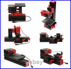 6 in 1 DIY Mini Motorized Wood Metal Lathe Miller Driller Grinder Sawing Machine