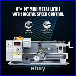 600W 8x14 Inch 2500rpm Metal and Woodworking Mini Lathe with Brushed DC Motor