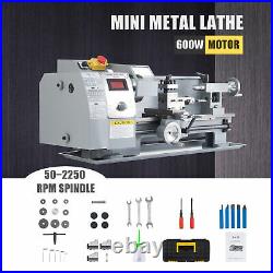 600W 8x14 Inch Auto Mini Metal Lathe w Brushed Motor for Metalwork More 2500rpm
