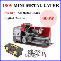 600W Automatic Mini Lathe Machine Metal Turning Metal Wood Drilling 7''×12'