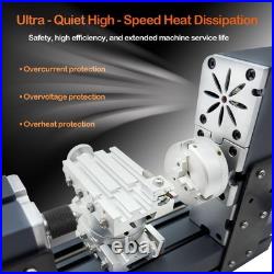 60W 12000RPM High Power Mini Metal Rotating Lathe, 4-axis desktop lathe machin