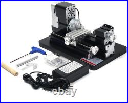 60W High Power Mini Metal Lathe 4-Axis DIY Bench Lathe Machine Tool