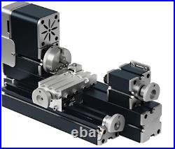 60W High Power Mini Metal Lathe 4-Axis DIY Bench Lathe Machine Tool