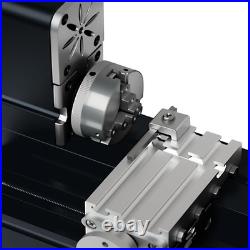 60W High Power Mini Metal Lathe 4-Axis DIY Bench Lathe Machine Tool