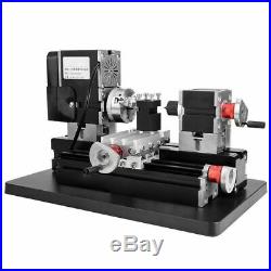 60W High Power Mini Metal Lathe Woodworking Machine Durable US Plug 100-240V S