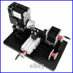 60W High Power Mini Metal Lathe Woodworking Machine Durable US Plug 100-240V S